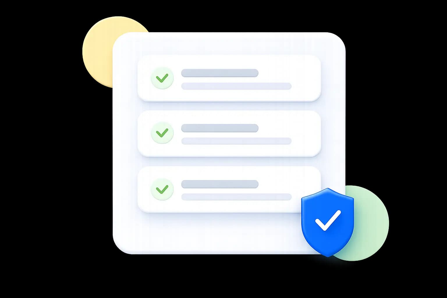 Checklist and shield illustration